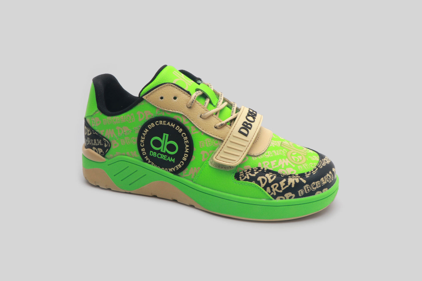 DB CREAM Logo Print “OG Ue Trainer’ Leather Sneakers High End Luxury